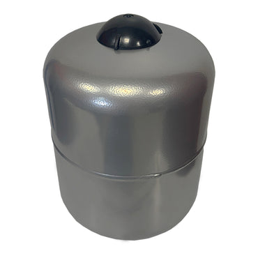 Top/Front View of 5 Litre Grey Potable Expansion Vessel/ Tank on White Background