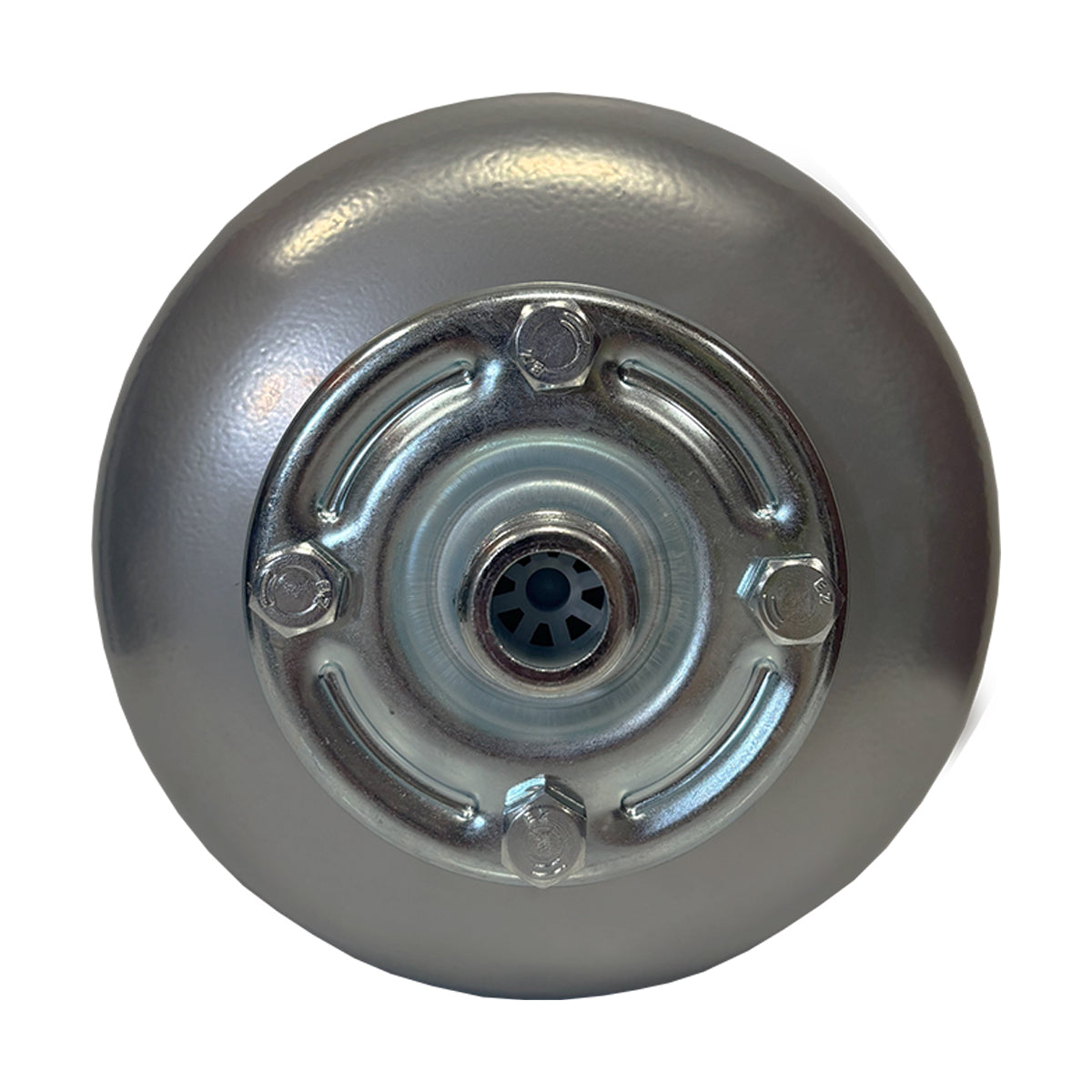 Bottom View of 5 Litre Grey Potable Expansion Vessel/ Tank on White Background