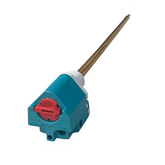 Front view of the \Cotherm 11 inch Thermostat head and probe on white background