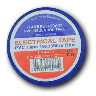 19mm x 33m Electrical PVC Tape Blue (Pack of 10)