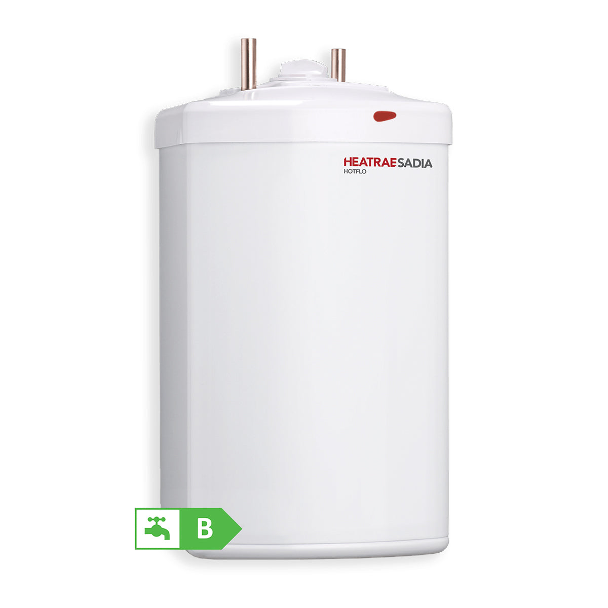 White Heatrae Sadia 15 Litre Hotflo Water Heater on white background