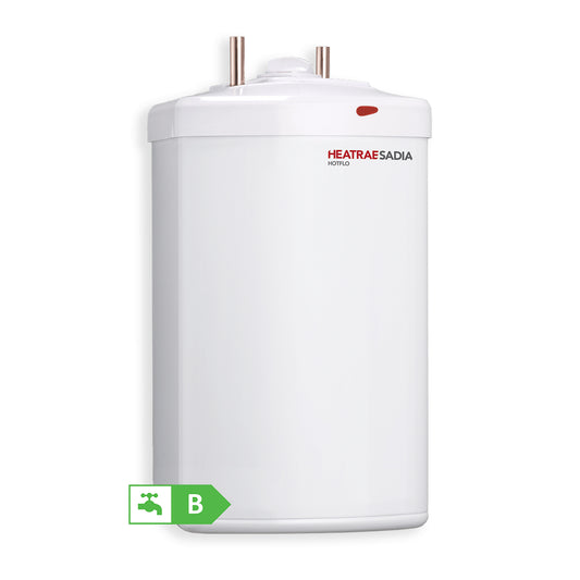 White Heatrae Sadia 15 Litre Hotflo Water Heater on white background