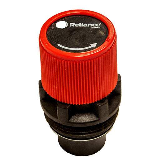 Reliance 2116 5 Bar Pressure Relief Cartridge with a red cap and a black body.