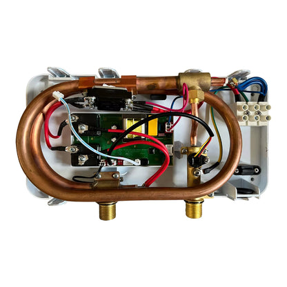 Electrics & internal components of the Redring 12kW Powerstream Instantaneous Water Heater on a white background