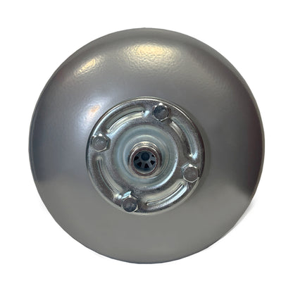 Bottom View of 8 Litre Grey Potable Expansion Vessel/ Tank with White Background