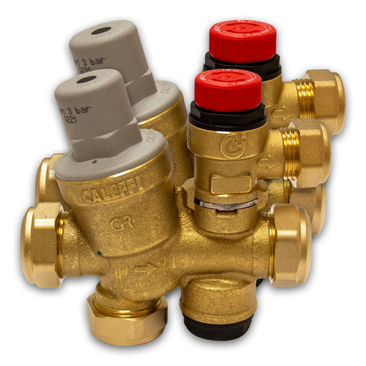 Caleffi 533112CST 3/6 Bar 22mm Circlip Multibloc Valves, Pack of 2
