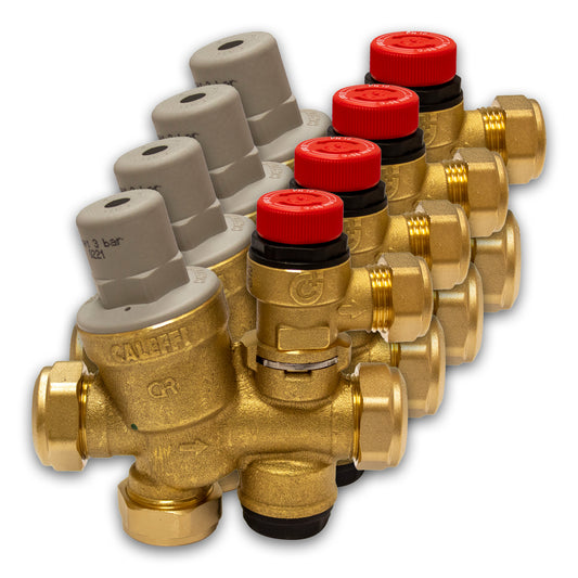 Caleffi 533112CST 3/6 Bar 22mm Circlip Multibloc Valves, Pack of 4