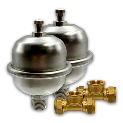 Shock Arrestor 0.16 Litre Expansion Vessel & 15mm Tee | Pack of 2