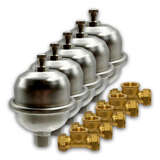 Shock Arrestor 0.16 Litre Expansion Vessel & 15mm Tee | Pack of 5