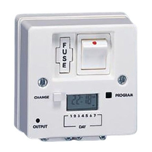White Heatrae Sadia 7 Day Supreme Digital Programmer with two-button programming on white background