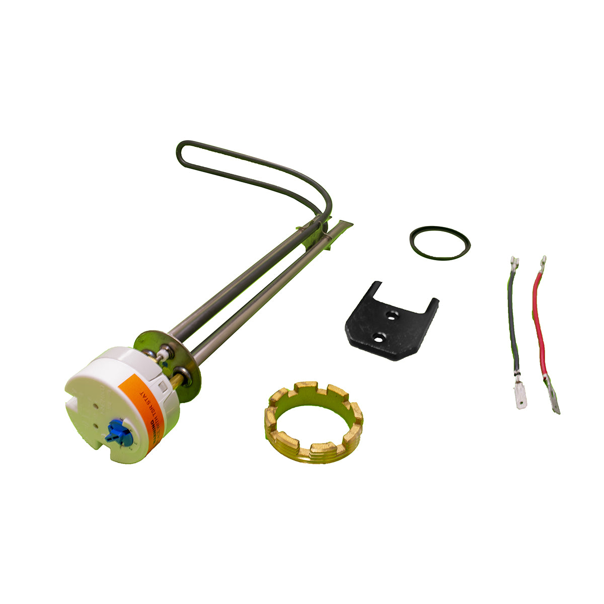 Heatrae Sadia Megaflo Lower Immersion Heater 95606963 with a black spanner and electrical wiring.