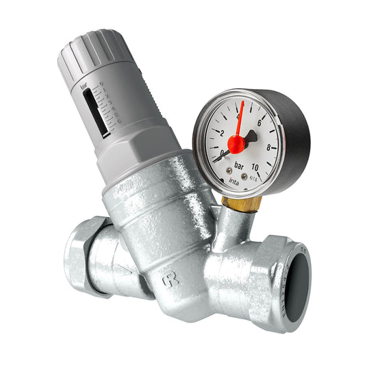 Inta 28mm Pressure Reducing Valve with Gauge PRV2233