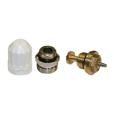 Three piece Underfloor Heating Manifold Isolating Valve on white background