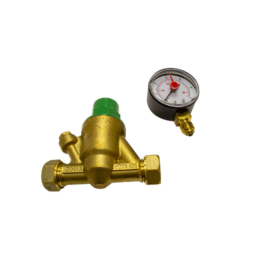 Reliance Predator 15mm Pressure Reducing Valve with Gauge PRED800015