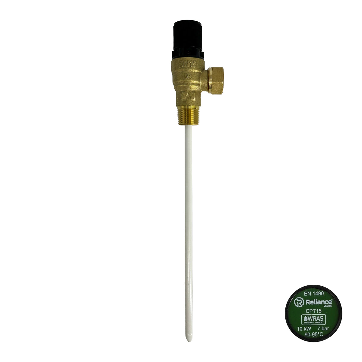 Reliance CPT15 7 Bar 195mm Long Probe Pressure & Temperature Relief Valve 1/2" MBSP x 15mm PTEM540100