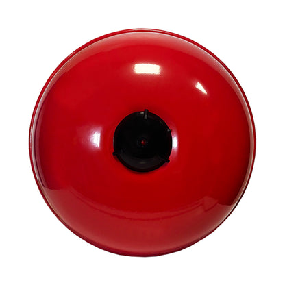 Top of Red expansion vessel on a white background